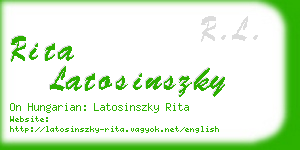 rita latosinszky business card
